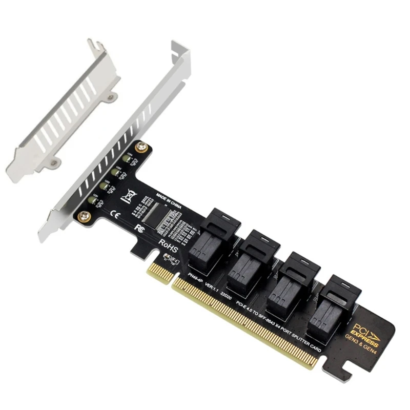 NGFF PCI-E 16X to Four U.2 U2 Kit SFF-8639 SFF-8643 NVME PCIe Адаптер твердого привода Dtate для расширения