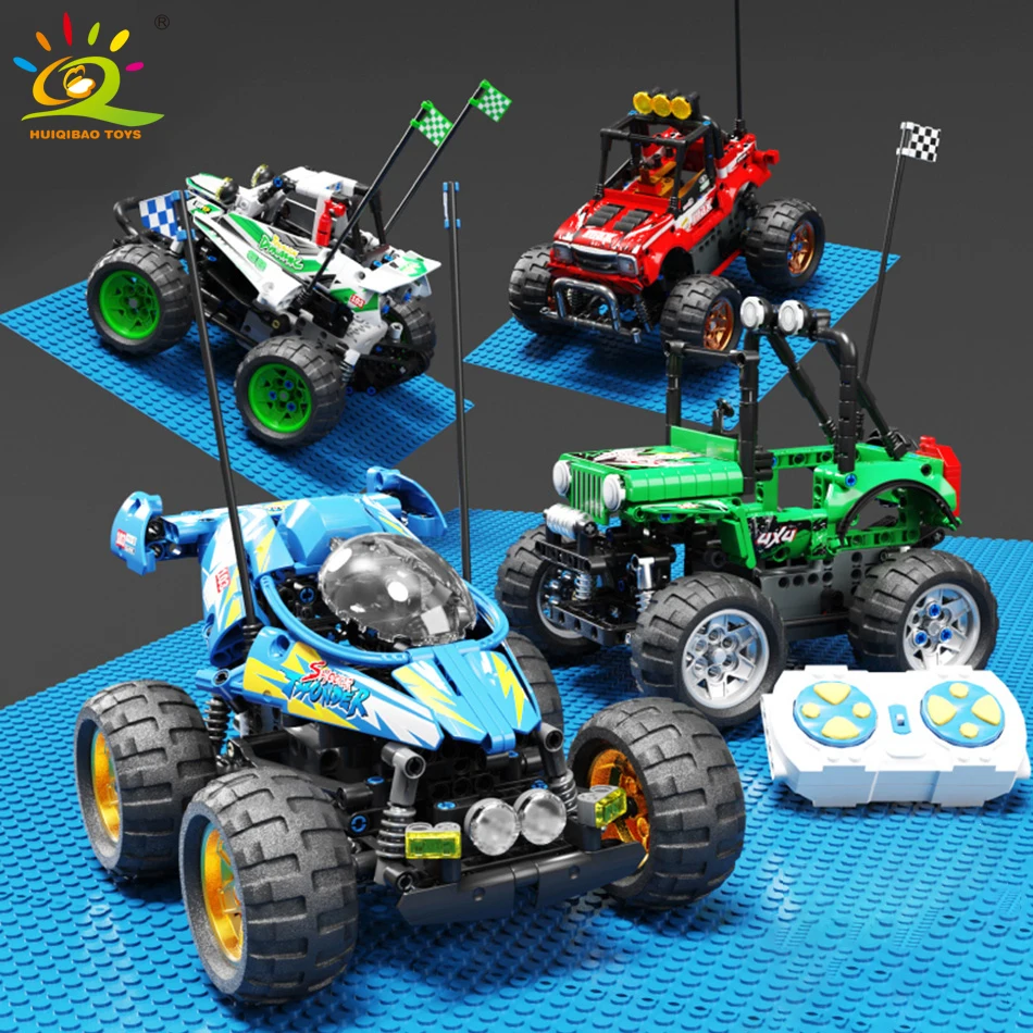 

HUIQIBAO Tech RC Super Racing Car Model Building Block Automobile Remote Control DIY MOC Vehicle Brick Children Toy for Boy