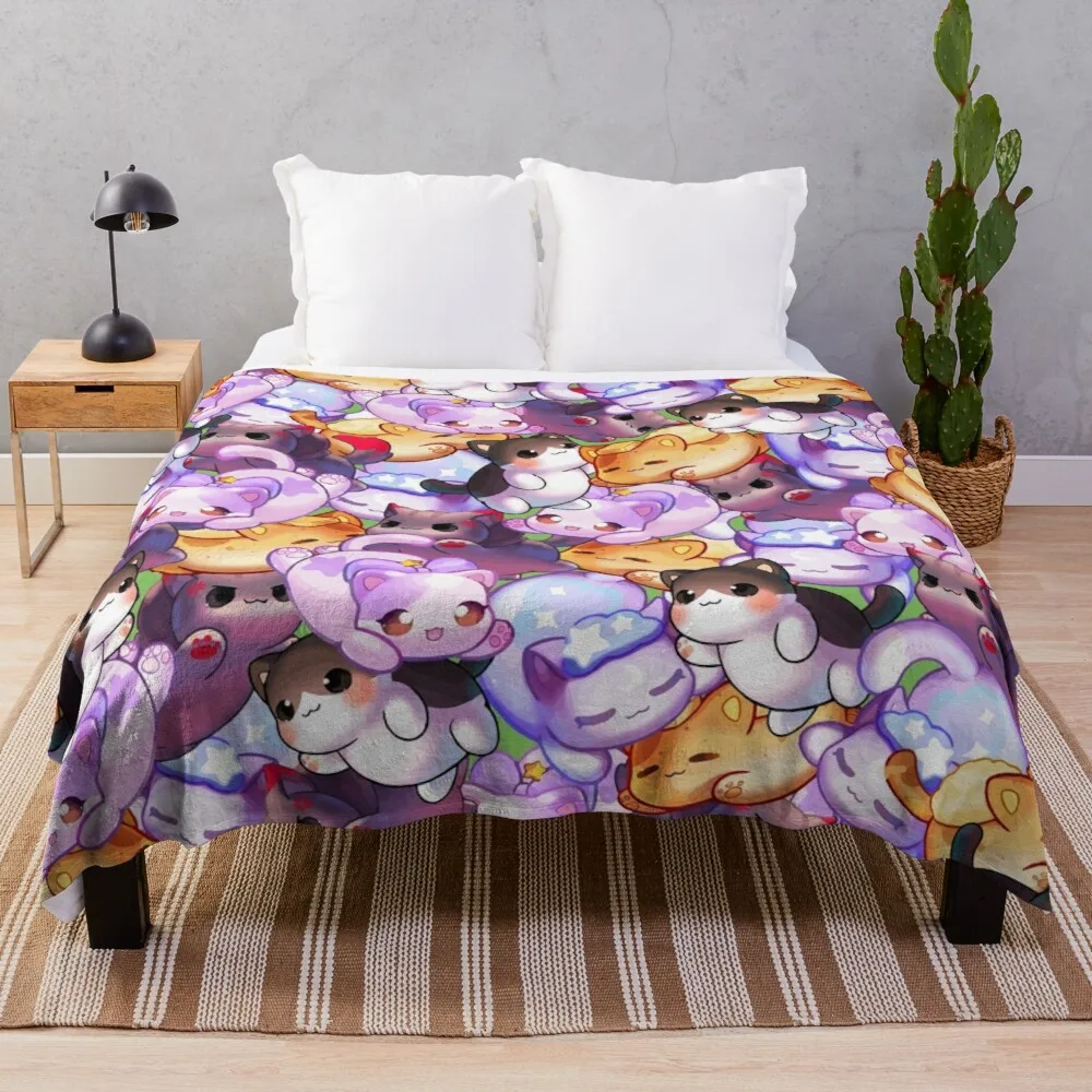

Aphmau Meow Plushies Anime Cats Throw Blanket throw and blanket sofas sleeping bag blanket