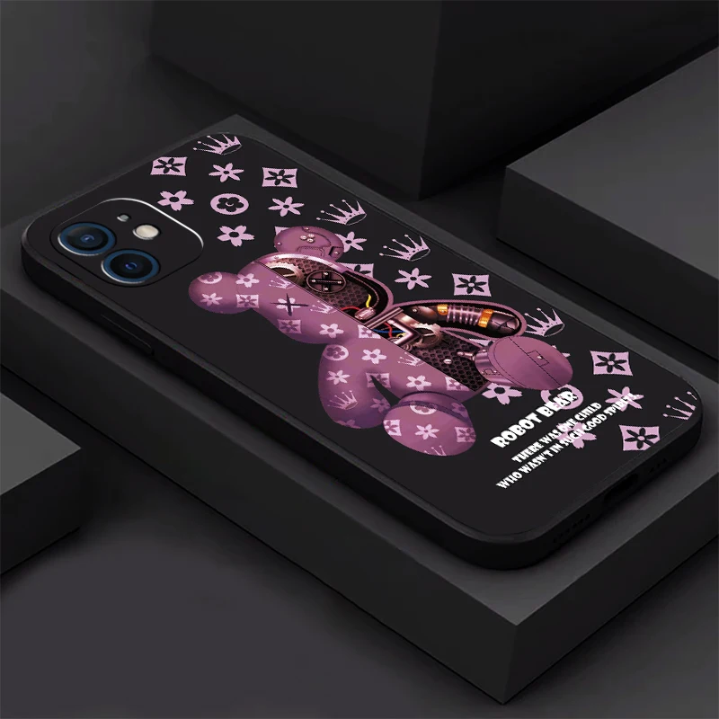 Роскошный мультяшный чехол с медведем для телефона iPhone 11 12 13 6 6S 7 8 Plus X XR 11Pro XS Max