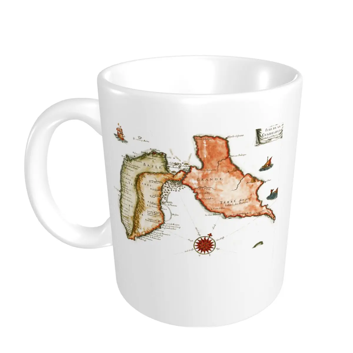 

Promo Funny Graphic Vintage Map Of Guadeloupe (1650) Mugs Funny Novelty R276 CUPS Print beer mugs