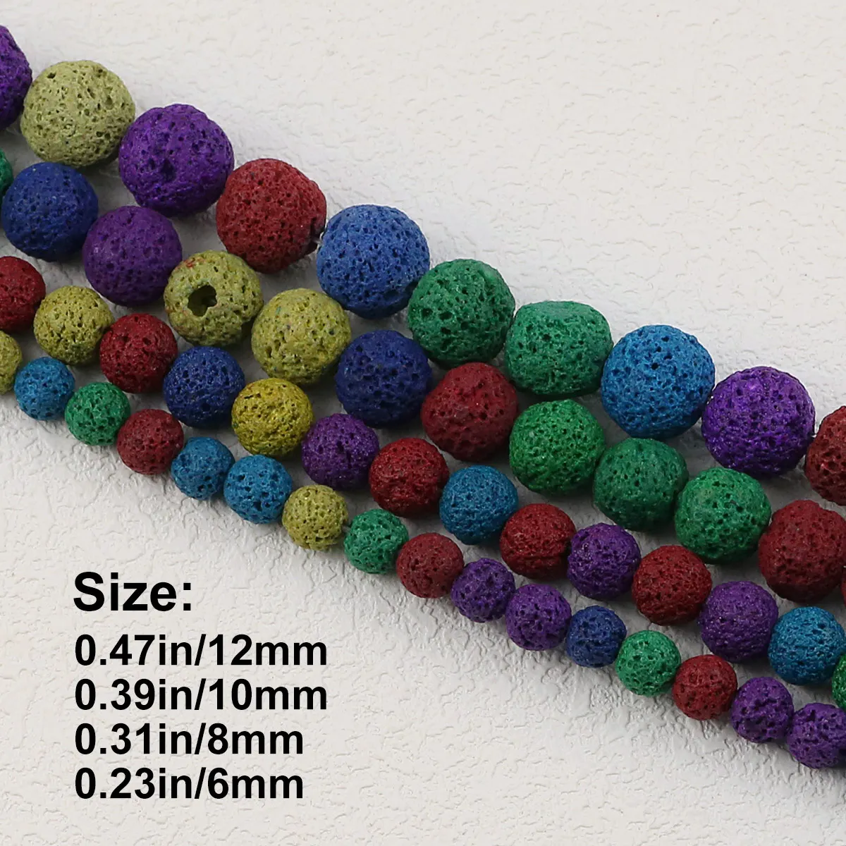 Разноцветный лавовый синтетический камень вулканический круглые бусины шарики