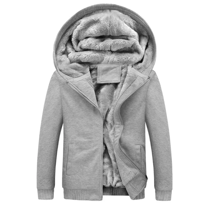2022 Winter New Men's Thickened Cardigan Knit Sweater Casual Male Loose Warm Hooded Add Wool Zipper Soft Jacket Coat Male