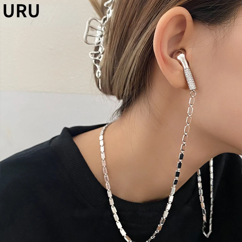 

Modern Jewelry One Layer Headset Shape Pendant Necklace For Women Female Cool Design Silver Plated Gold Color Metal Chain