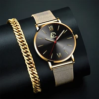 2022 mens watches luxury stainless steel mesh belt quartz wristwatch men calendar luminous gold bracelet clock relogio masculino