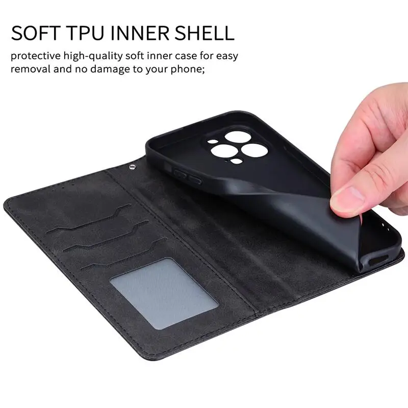 Для OPPO A80 5G Чехол-кошелек-книжка Кожаный чехол Чехол Силиконовый