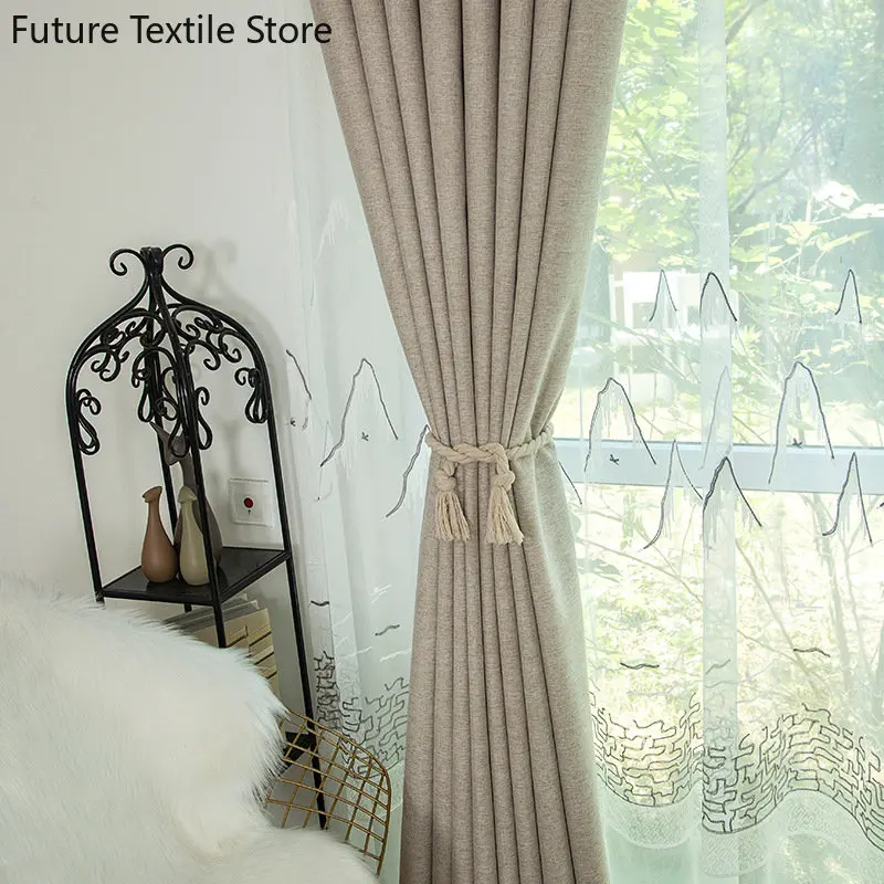 

Затемняющие шторы в современном минималистичном стиле, занавески из ткани розового цвета хаки для спальни, гостиной, столовой, спальни