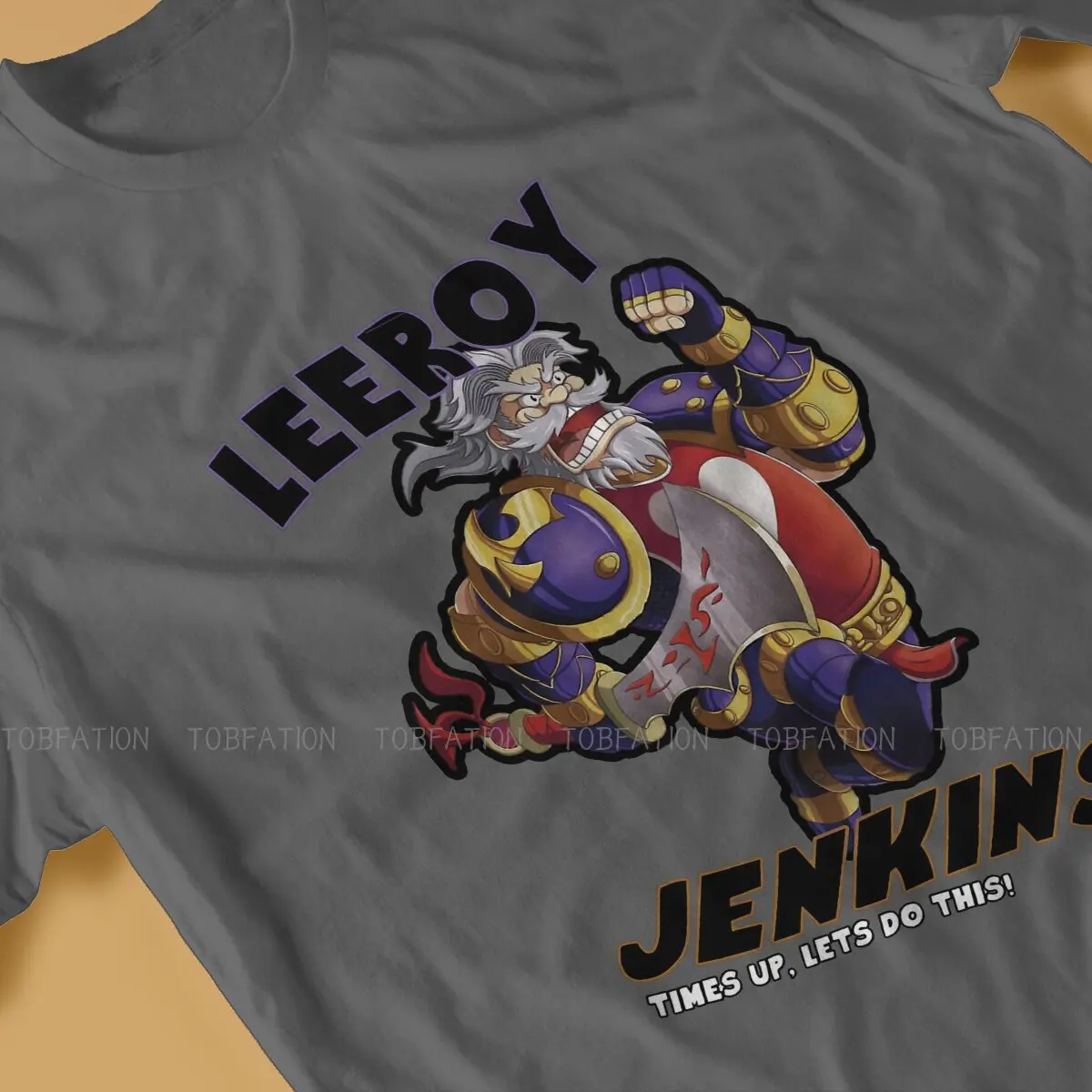 Фото WOW Azeroth игровая футболка Leeory Jenkins, Мужская футболка с надписью «Time's Up», Мужская футболка из хлопка, повседневная мужская футболка №3