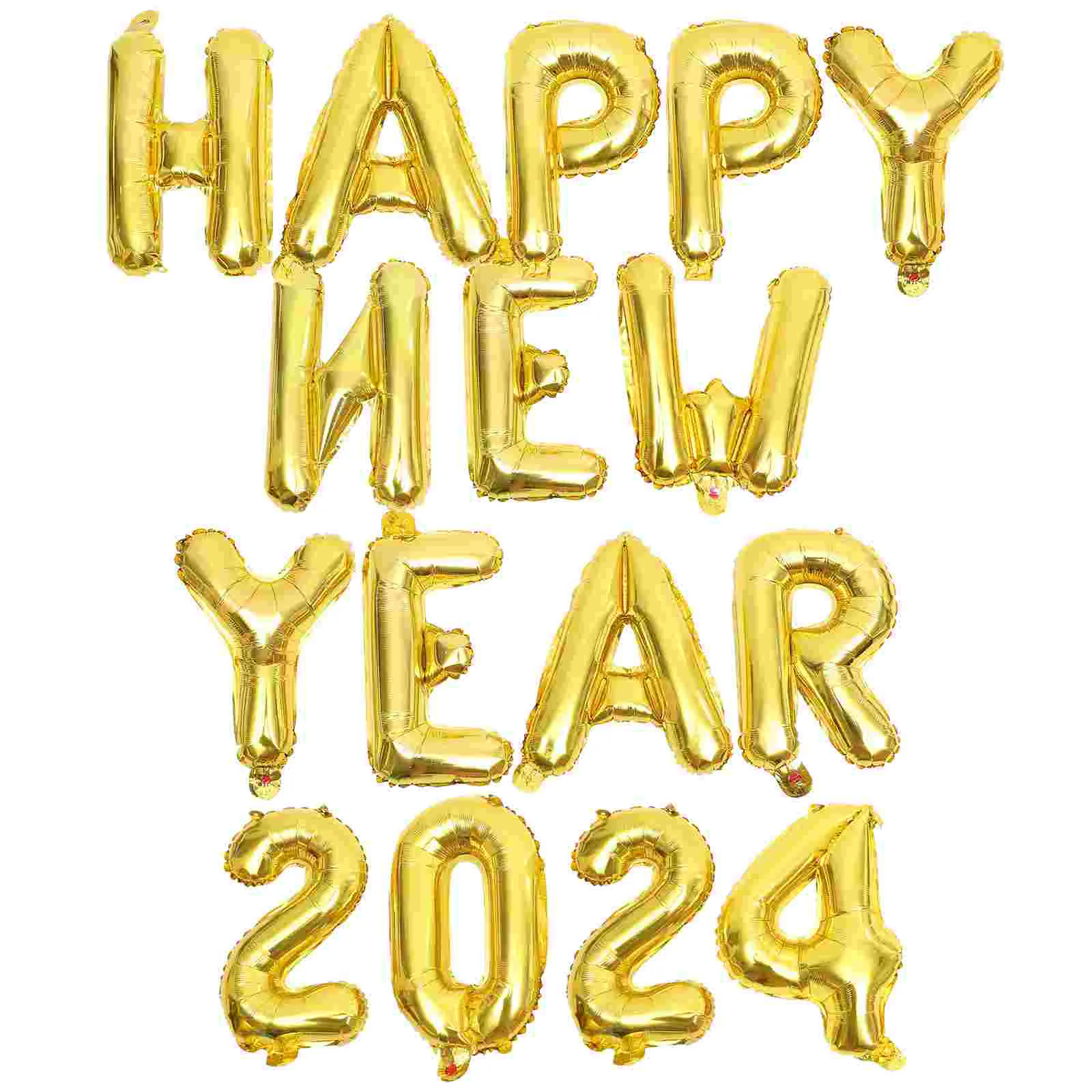 

1 set of Aluminum Foil Balloons Happy New Year Balloons Party Decorative Balloons 2024 Foil Balloons