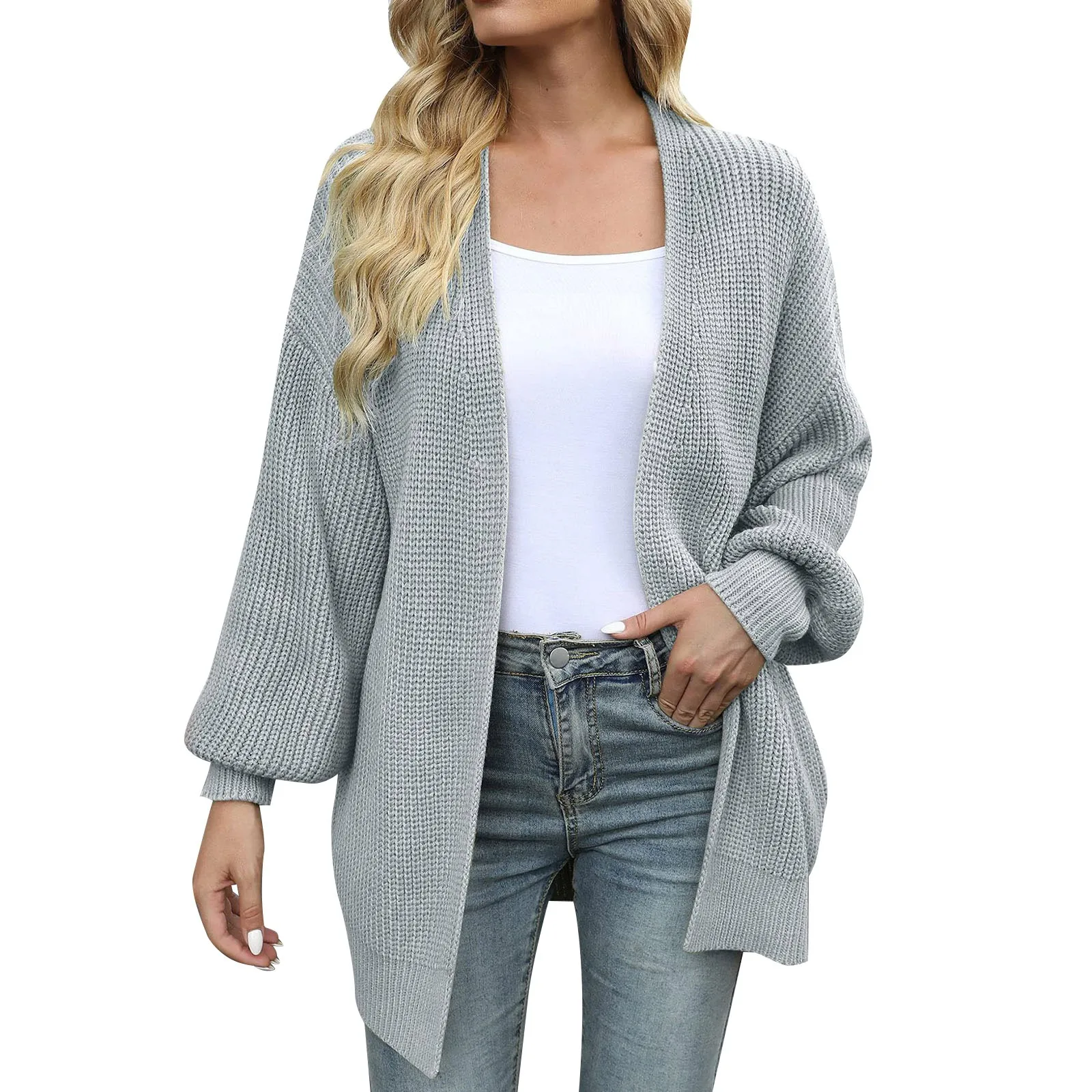 

Женский кардиган с длинным рукавом, однотонный вязаный кардиган с драпировкой спереди, кардиганы для женщин, плиссированный кардиган в полоску