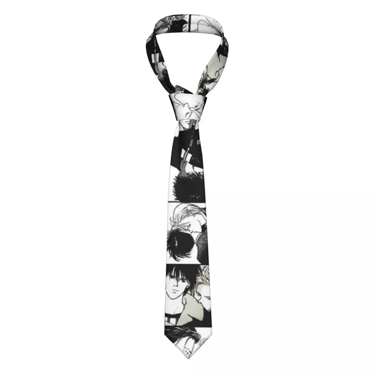 

Ash Eiji Collage Necktie Unisex Slim Polyester 8 cm Narrow Yaoi Anime Banana Fish Neck Ties Men Shirt Accessories Cravat Cosplay