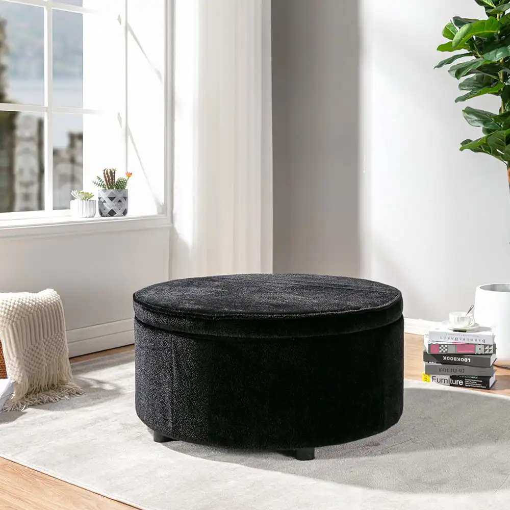 

ACEssentials Carson Storage Ottoman in Black