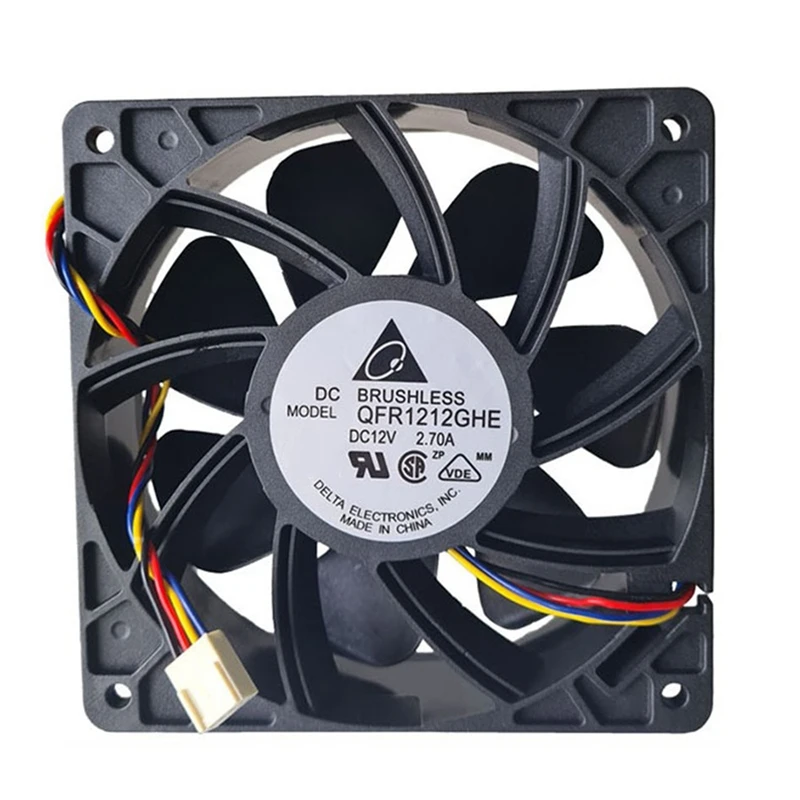 

QFR1212GHE 6000RPM PWM Speed Control Fan 120X120x38mm 4 Wire 12V 2.7A For Antminer Bitmain S7 S9 S11 S15 T9 T17 L3 Miner