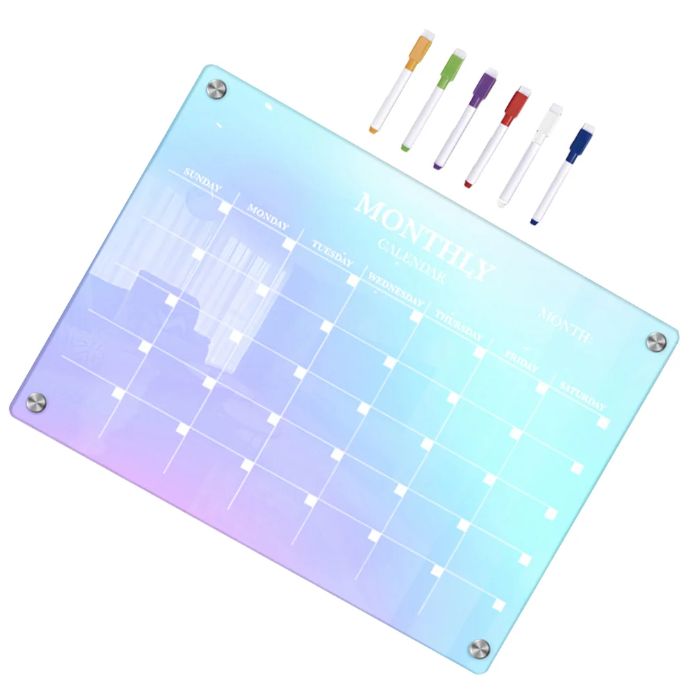 

Monthly Fridge Calendar Planner Handwriting Pens Magnetic Attraction Whiteboard Acrylic Dry Erase