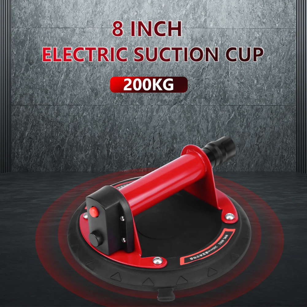 

8 Inch Electric Suction Cups One-Click Automatic Vacuum Suction Cup 200kg Bearing Capacity for Granite Tile Glass Manual Lifting