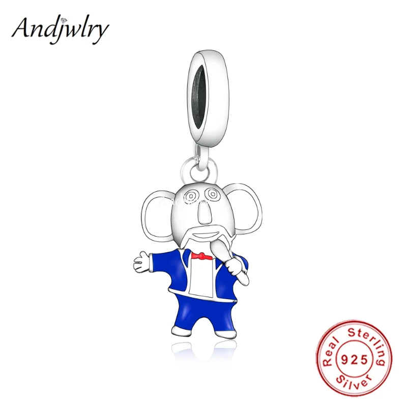 

Fit Bracelet Charms Silver 925 Original Blue Enamel Dress Koala With Microphone Bead Bracelet&Bangle Jewelry Berloque