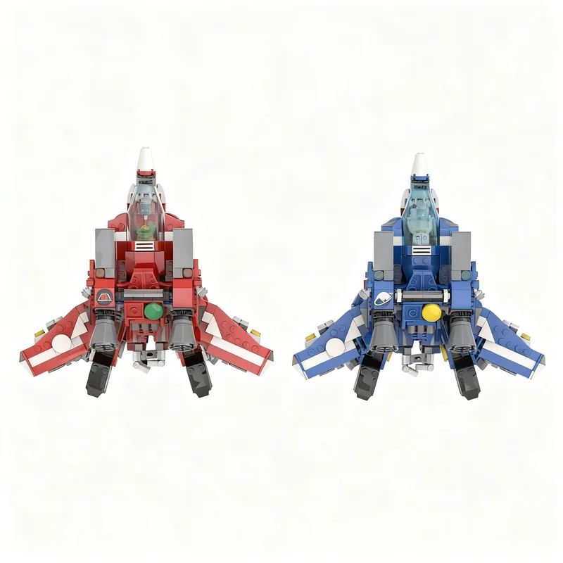 Фото Набор из 672 деталей MOC Macross VF1J: Коллекционная модель космического корабля MILA из научно-фантастической серии, совместимые строительные блоки, игрушка-подарок №4
