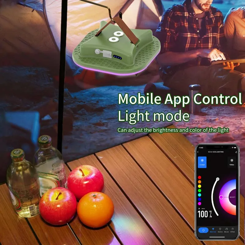 Туристический портативный Перезаряжаемый фонарь MOSLIGHTING с RGB-подсветкой