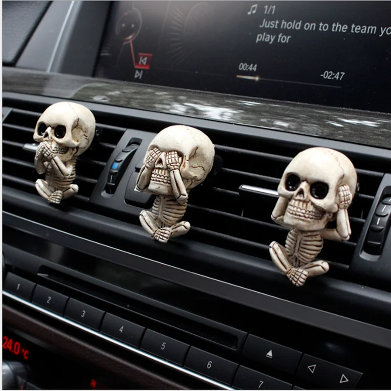 2022 автомобильный освежитель воздуха Bone Skull Ghost с зажимом для вентиляционного