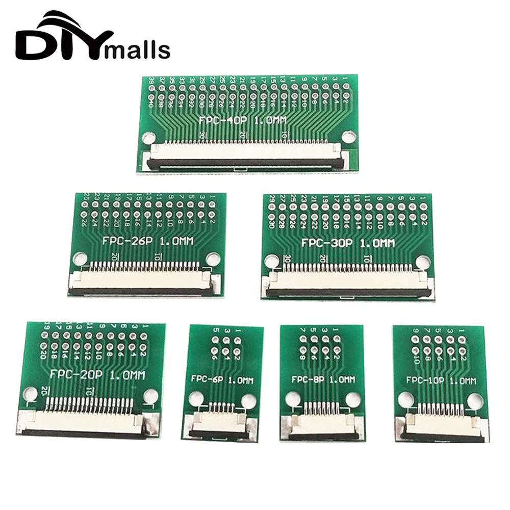 

10PCS FPC FFC Flexible Cable Adapter Board Flexible Row Wire Transfer Plate Weld terminals 1.0mm 6P/8P/10P/20P/26P/30P/40P