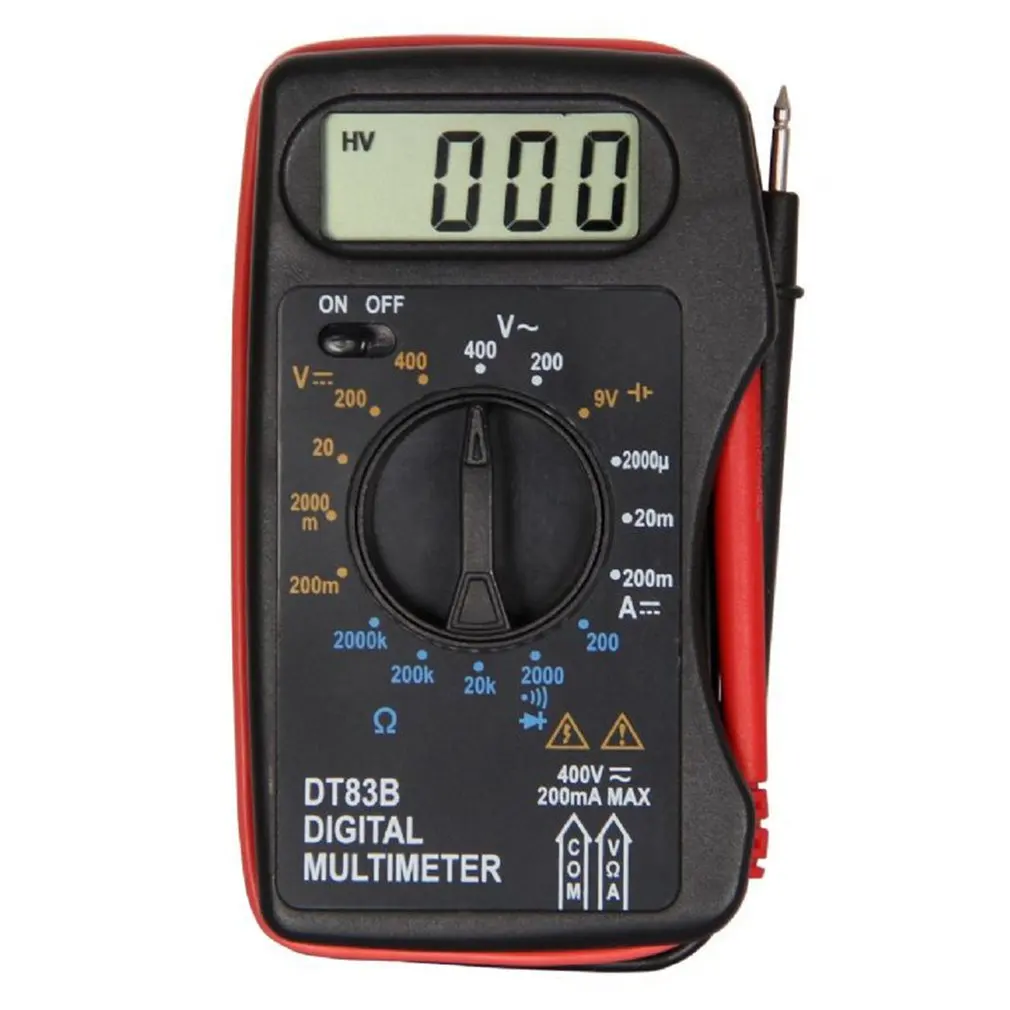 

DT83B Digital Multimeter AC/DC Voltage Tester Meter Multimetro Modern Current Ohmmeter Tester Diode Resistence