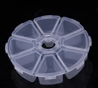 round wheel empty nail box container 1pcs 8compartments case storage for nail art products rhinestone jewelry earring jewelry