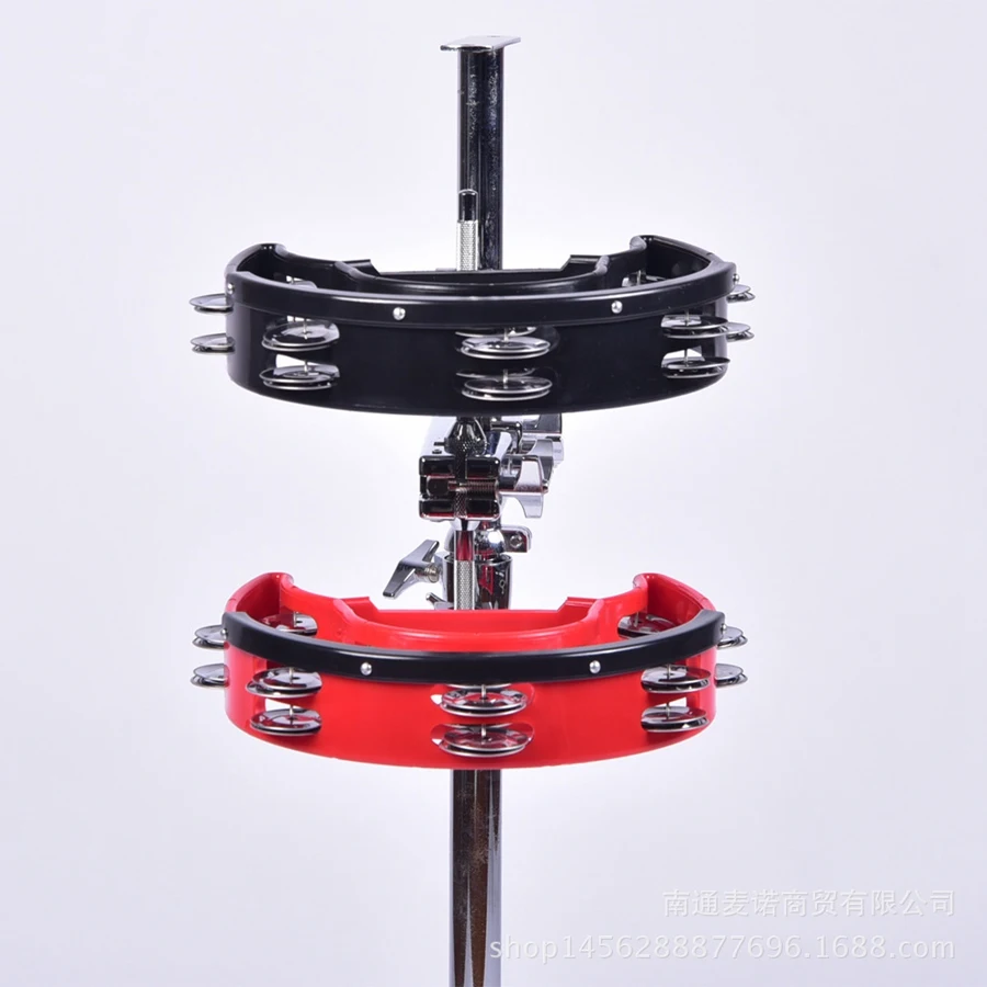 

Double Ring Moon Tambourine Tambourine Jazz Drum Rhythm Tamborine Percussion Instrument Accessories-Red