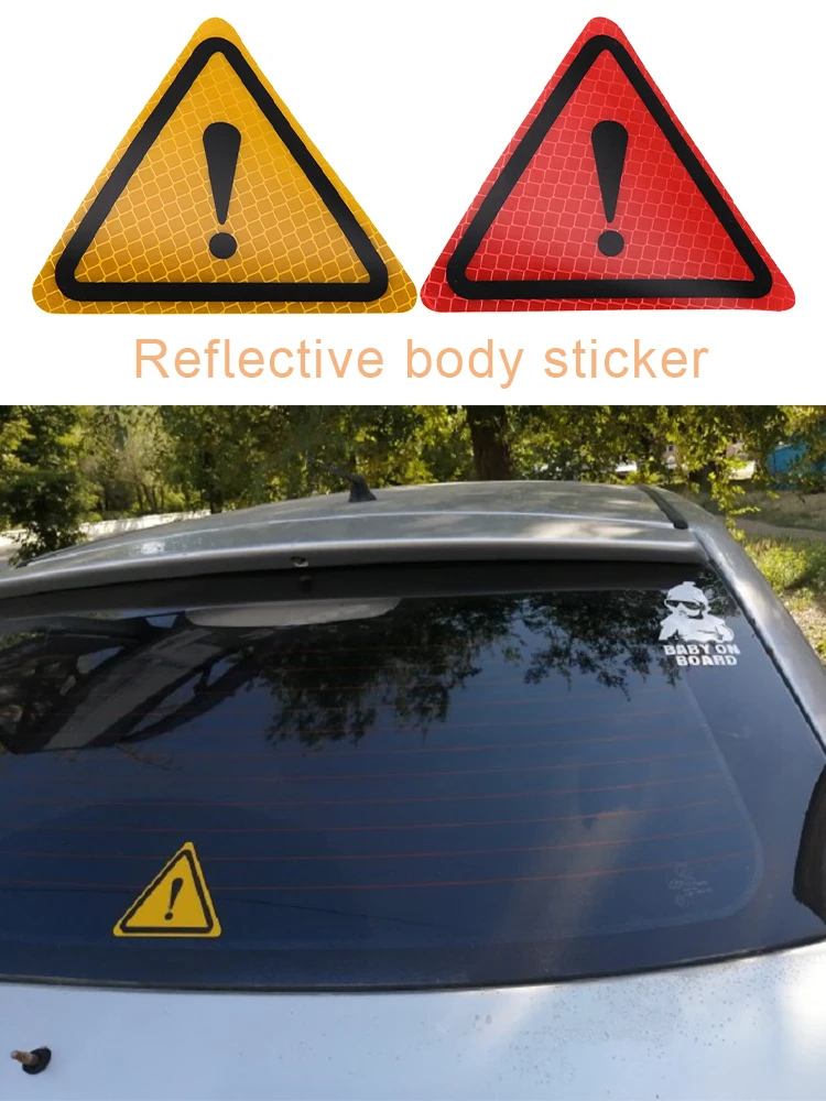 

Triangle Exclamation Mark Reflective Warning Sign Car Sticker Night Driving Safety Reflective Sticker For Car Anti-Collision New