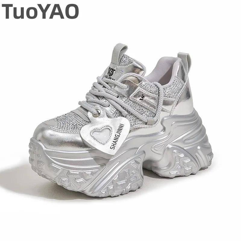 Женские кроссовки из микрофибры повседневная обувь на толстой платформе