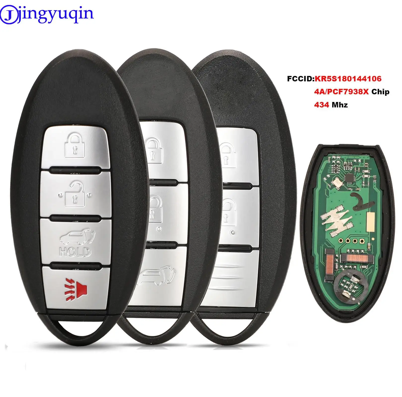 Jingyuqin 5PS 2/3/4B для Nissan Rogue X-Trail 2014 2015 2016 433 МГц pcf7938x/A4 чип без ключа строка коридора