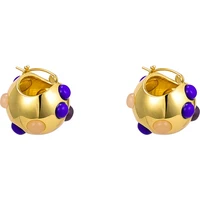 timeless wonder fancy geo ball hoop earrings for women designer jewelry gothic runway ins party luxury brand sweet gift 1189