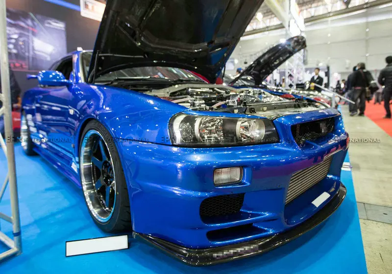 Фото Подходит для Nissan Skyline GTR34, модифицированного углеродного волокна TS, небольшая передняя объемная губа, передняя лопаточка с нижним подбородком №2