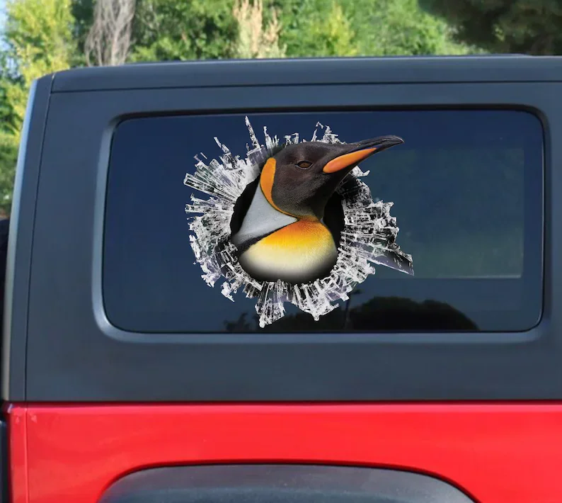 

King Penguin window sticker, car sticker, Penguin car decal