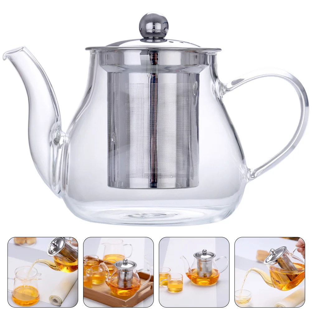 

1 Set Water Glass Clear Glass Tea Pot Water Kettle for Home Water Tea