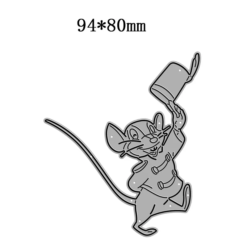 Новинка 2022 металлические штампы для вырезания животных мышь перо шляпа