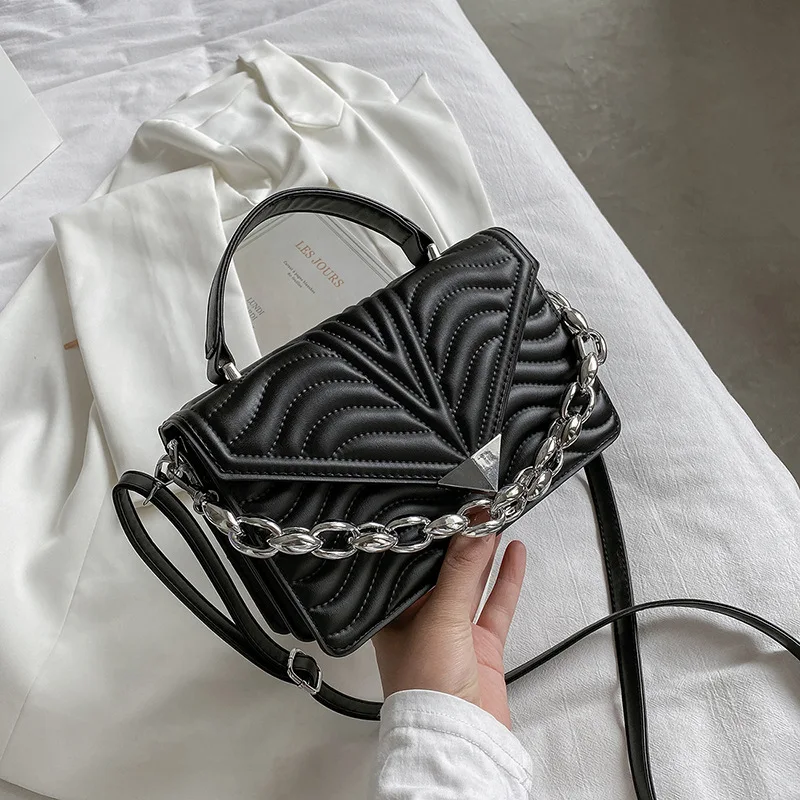 

Luxury Tabby PU Leather Thick Chain Crossbody Bags For Women Raised Grain Shoulder Hand Bag Ladies Purses and Handbag 2022 Trend