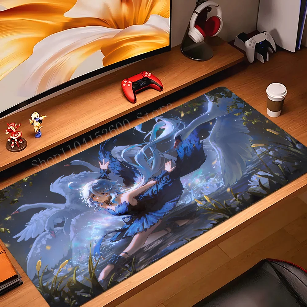 Genshin Impact Furina Anime Game Mousepad Mouse Mat Desk With Pad Gaming Accessories Prime XXL Keyboard Padding