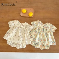 rinilucia 2pcs newborn infant baby girls clothes sets cute cotton soft solid short sleeve t shirts topsshorts outfits suit