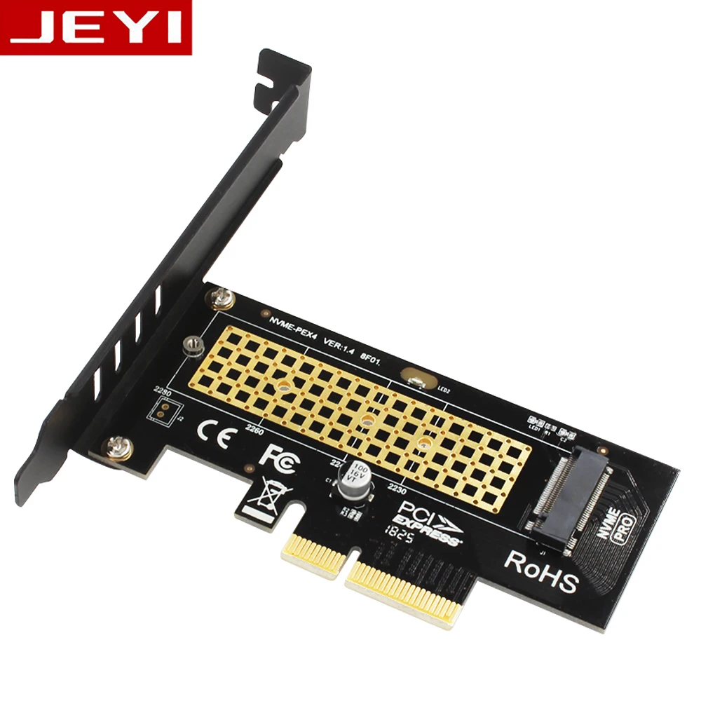 

JEYI SK4 M.2 радиатор охлаждения NVMe SSD NGFF к PCIE X4 интерфейсная карта Suppor PCI Express 3,0x4 2230-2280 Размер m.2 полная скорость