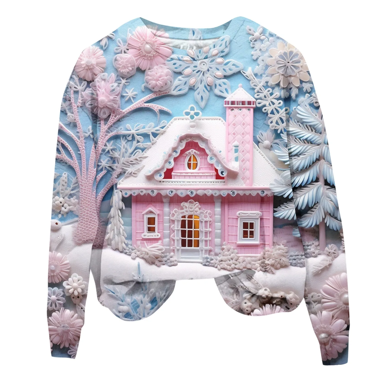

Women’s tops Casual Christmas 3d print Long Sleeve Pullover Ladies Xmas theme Print Sweatshirt Tops Plus Size Clothing 2023