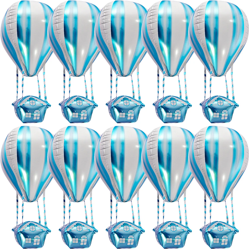 10pcs Birthday Party Decors Festival Party Balloons Baby Shower Wedding Aluminium Balloons Hot Air Balloon Decorations