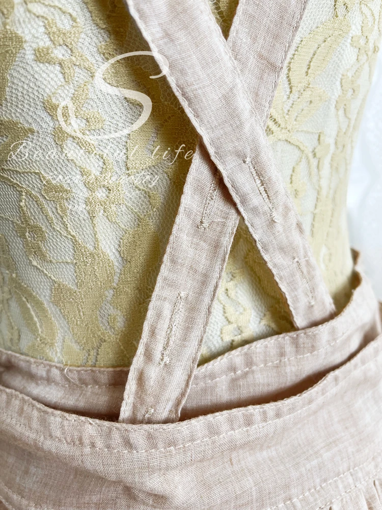 Винтажная ткань из чистого хлопка Женская Вышивка в Корейском стиле двухслойная