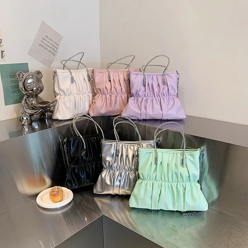 Женская плиссированная Портативная сумка летняя новая Корейская универсальная