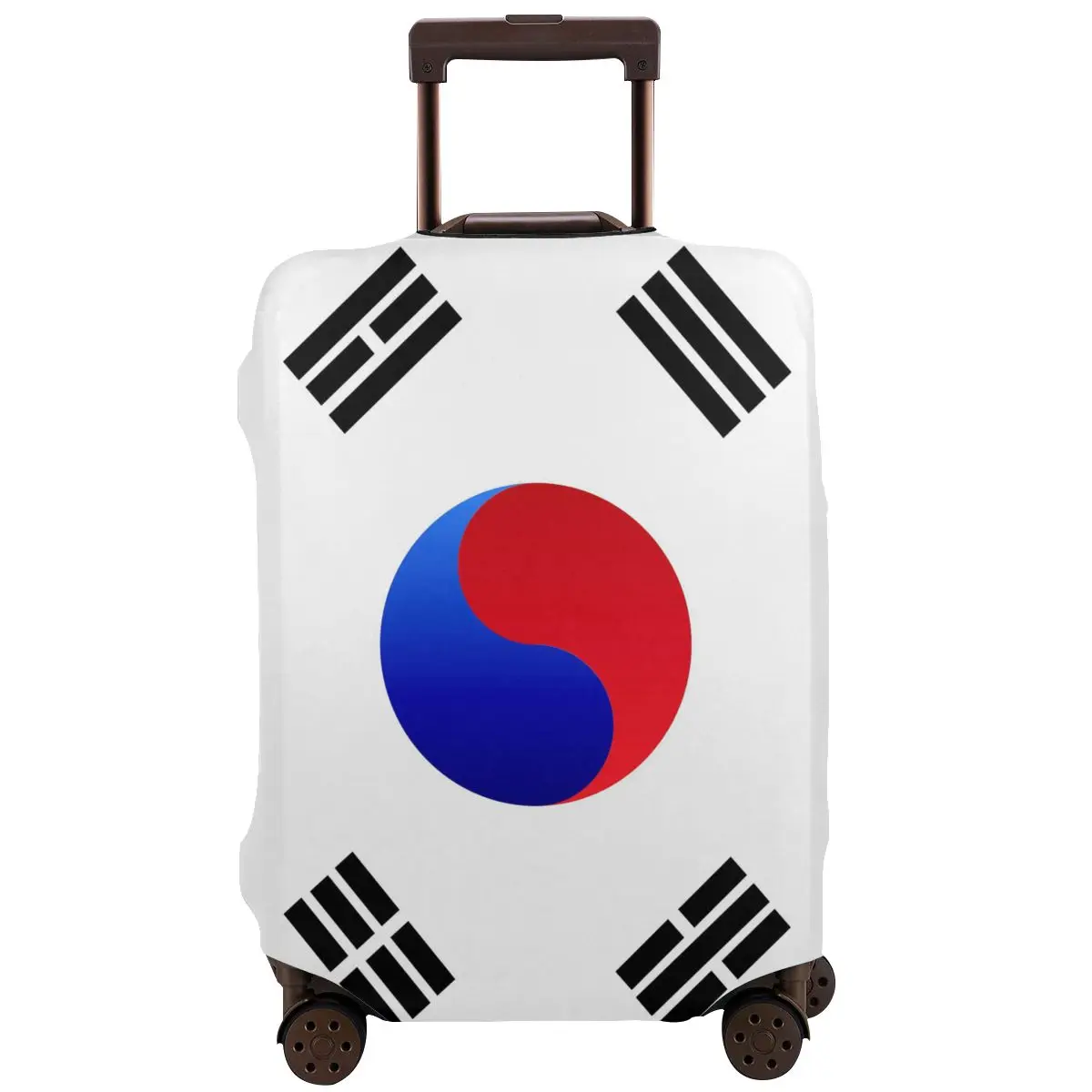 

South Korea Flag Republic Korea Flag Seoul Washable Suitcase Luggage Cover Thicken Travel Luggage Protective Case Dust Cover