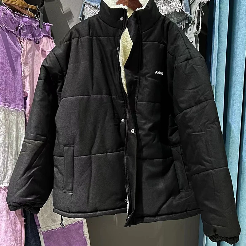 Winter Coat Jackets for Men Korean Style Plus Velvet Internal Lamb Hair Casual Fashion Streetwear Heavy Jacket Parkas