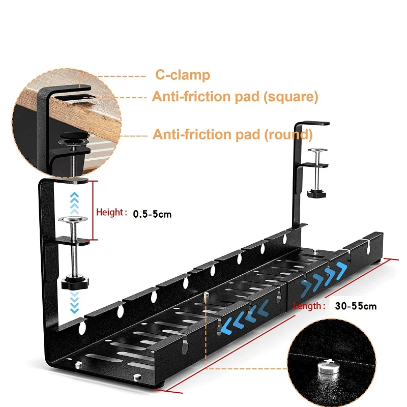 

Socket Under Storage Rack Desk Cord Shelf Management Expandable Holder Power Organizer Cable Wire Strip Desk Tray Wire Adapter