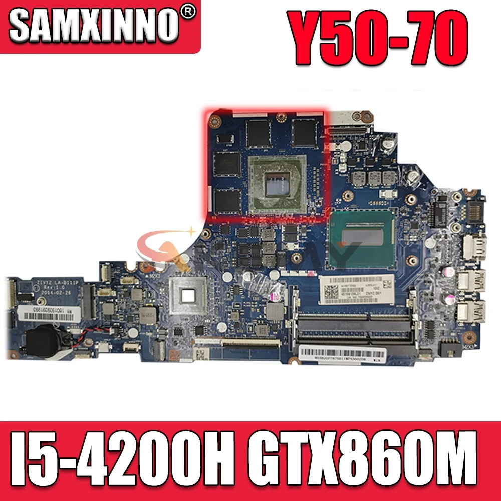 

Материнская плата Akemy ZIYY2 LA-B111P для Lenovo Ideapad Y50 Y50-70 материнская плата для ноутбука I5-4200H DDR3L GTX860M 2GB