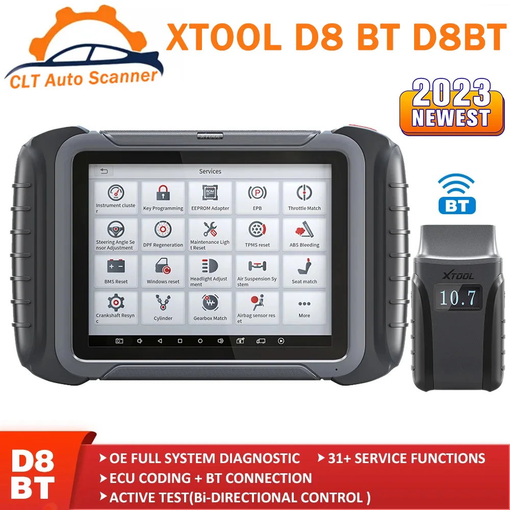 

Оригинальный сканер XTOOL D8 BT D8BT OBD2, полный диагностический инструмент, кодирование ECU, 30 + функций обслуживания, активный/Двунаправленный тест