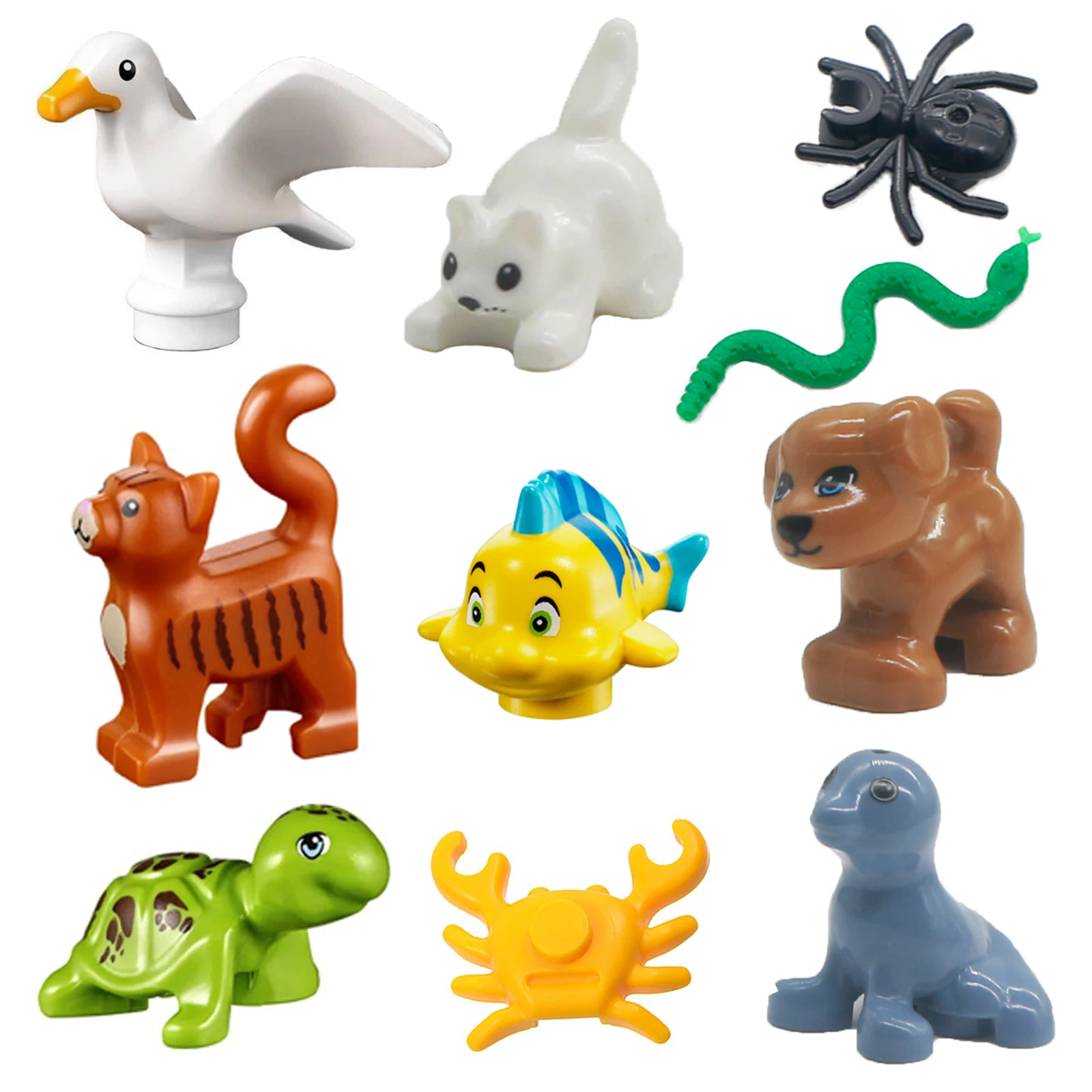 Фигурки животных друзья 10 шт. в наборе строительные блоки город кот собака щенок