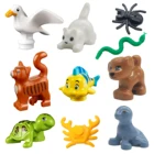 Фигурки животных друзья, 10 шт. в наборе, строительные блоки, город, кот, собака, щенок, Чайка, черепаха, клоун, паук, кубики, MOC, аксессуары, игрушки